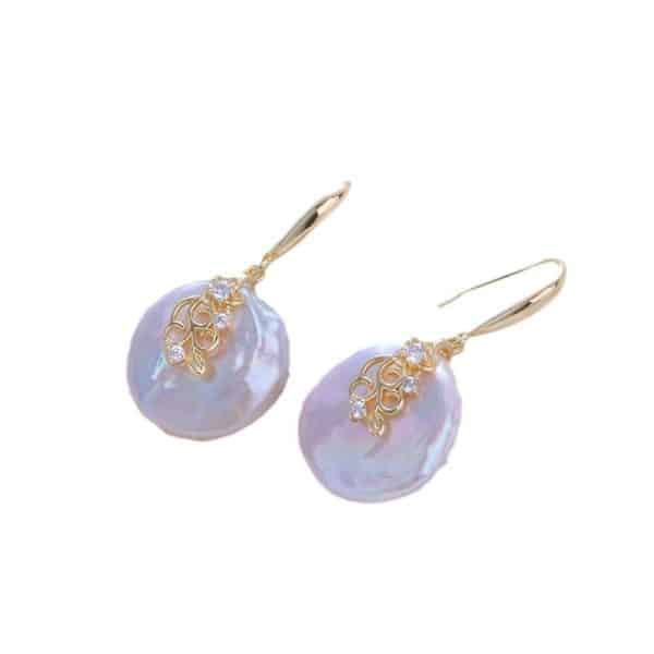 Copper Plated Real Gold Design Versatile Baroque Shaped Pearl Earrings