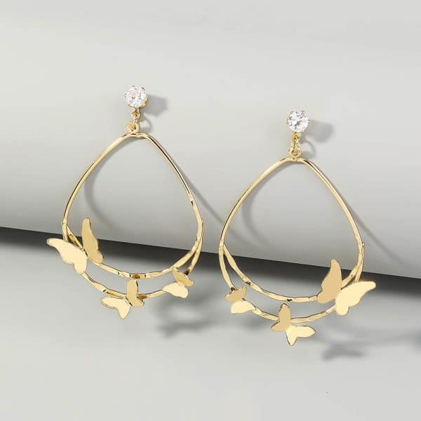 Double Drop-shaped Multiple Butterfly Earrings