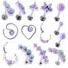 Opal Stud Set Of 4 Purple O Bao Nose Ring Ear Bone Stud