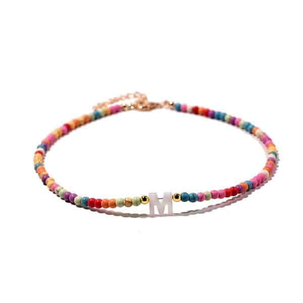 26 Shell Letter Necklace Mixed Color Turquoise Clavicle Chain
