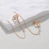 Korean Style Micro Set Zircon Flower Super Fairy Tassel Earrings Fashion Long Tassel Versatile Ear Line Earrings Female
