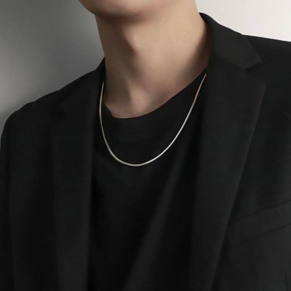 Titanium Steel Necklace Men's Korean-style Simple Ins Style Snake Bone