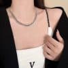 Advanced Double-woven Four-sided Grinding Trend Men's Versatile Simple Necklace