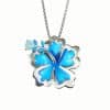 Summer Luminous Flower Necklace Metal Silver Petals Light-emitting Pendant Female