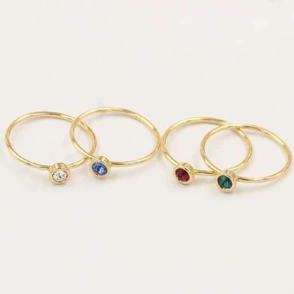 14K Gilded GF Zircon Rings Knuckle DIY Ornament Accessories Light Body Ring