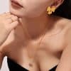 Bow Stud Earrings Stainless Steel PVD Electroplating Color Retention Simple
