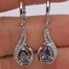 Women's Colorful Topaz Drop Earrings With Diamonds