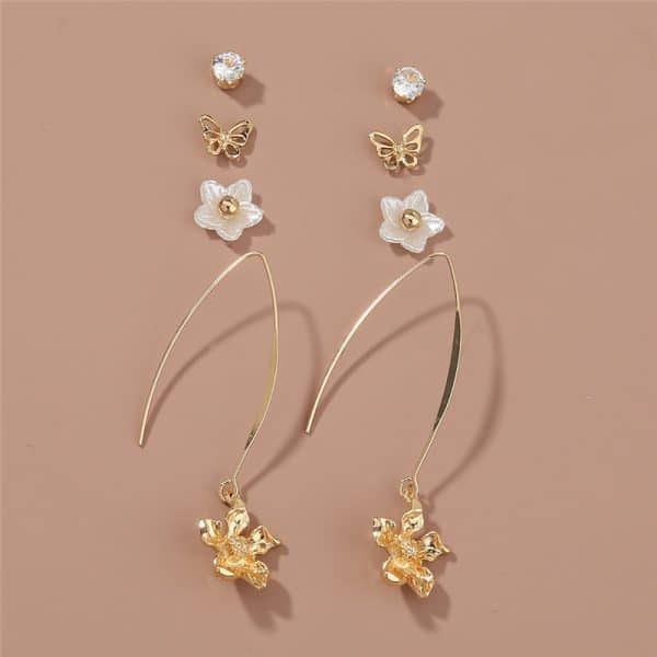 Set Combination Earrings Simple Temperament All-match Pearl Earrings