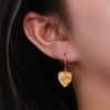 Women's Stainless Steel Heart Devil's Eye Drop Earrings