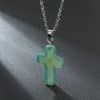 Natural Stone Agate Stone Cross Pendant Necklace