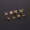 Lip Stud Stem Stainless Steel Piercing Stud Earrings Micro-set Zircon