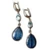 Drop Shaped Blue Gem Earrings