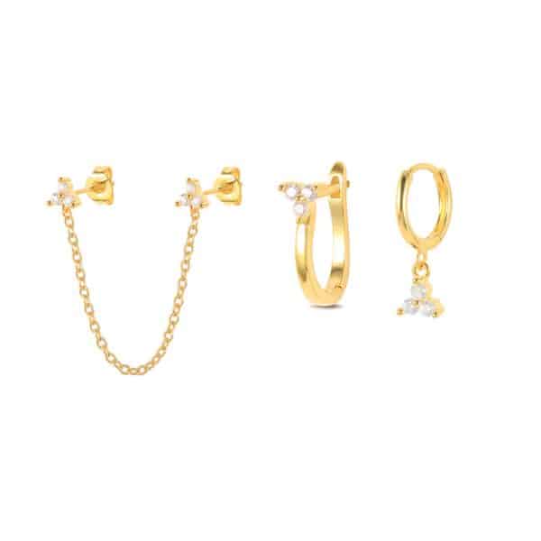 Women's Snake Shape Spiral Hoop Earrings Set
