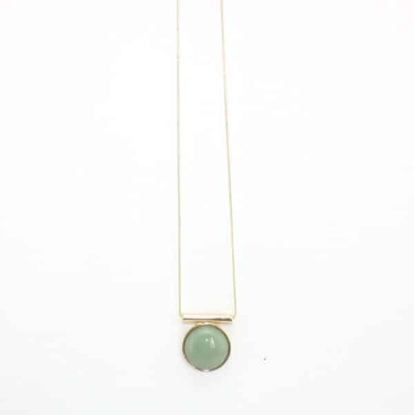 European and American style jewelry, snake leather chain, long green stone, white stone round inlaid necklace