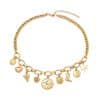 Geometric Heart-shaped Curved Moon Design Pendant Diamond Inlaid Clavicle Chain Versatile