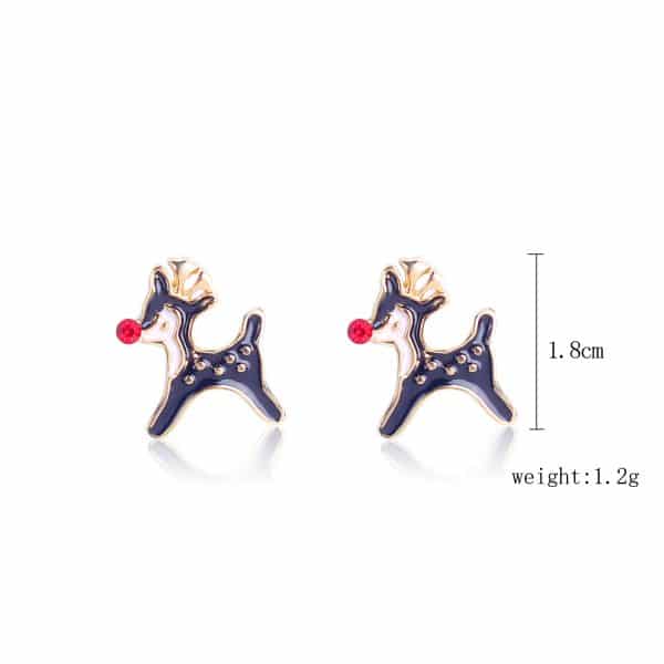 Christmas Stud Earrings Diamond Snowflake Set