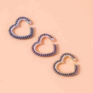 Women's Fashion Color Diamond Micro Set Heart Shape Earrings