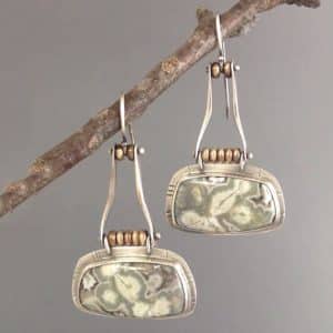 Enamel Retro Asymmetric Bag Shape Drop Earrings