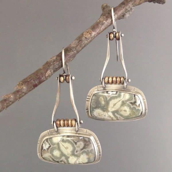Enamel Retro Asymmetric Bag Shape Drop Earrings