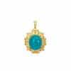 Fashion Natural Amazonite Oval Pendant Necklace