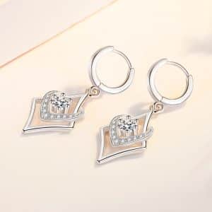 Inlaid Silver Female Drop-shaped Earrings Jewelry