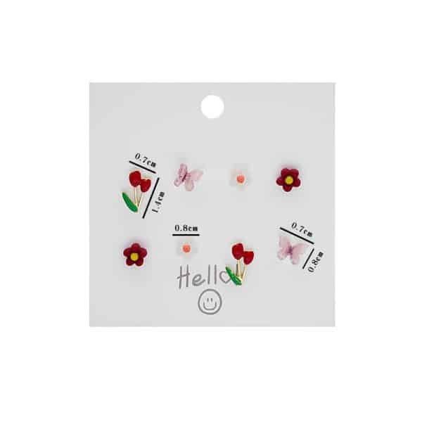 Silver Needle Color Tulip Butterfly Set