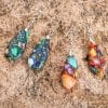 Colorful Emperor Stone Water Drop Geometric Shape Stone Earrings For Women