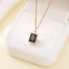 Gold Plating Simple Square Pendant Necklace For Women