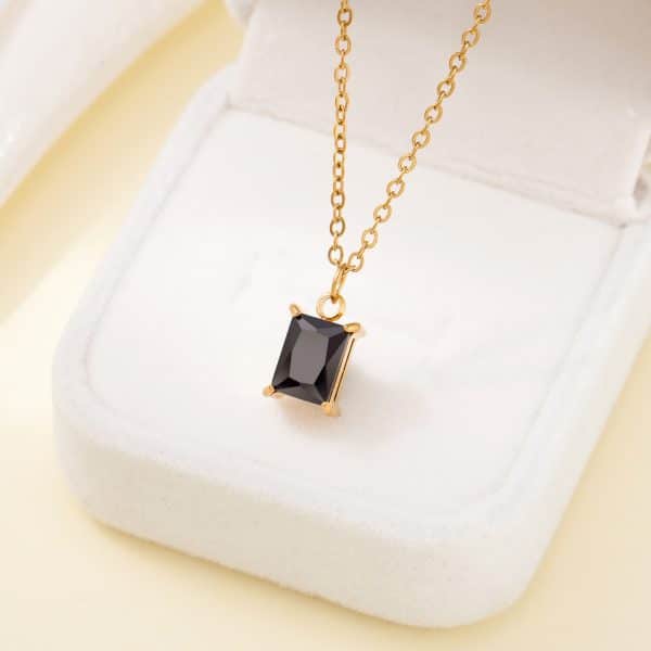 Gold Plating Simple Square Pendant Necklace For Women