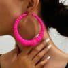 European And American Oversized Bamboo Earrings Exaggerated Golden Big Circle
