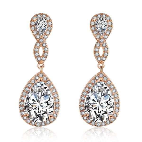 Bridal Banquet Drop-shaped Earrings With AAA Zircon