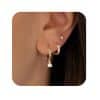Brass Fashion Inlaid Zircon Women's Earrings Three-piece Set