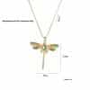 Women's Fashionable Colorful Dragonfly Pendant Necklace