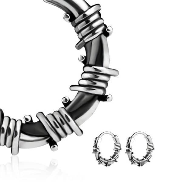 Street Hip Hop Style Vintage Rattan Circle Stainless Steel Earrings