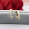 Women's Creative C-shaped Zircon Circle Stud Earrings