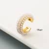 Fashion C Shape Earrings Alloy Set With Colorful Rhinestones
