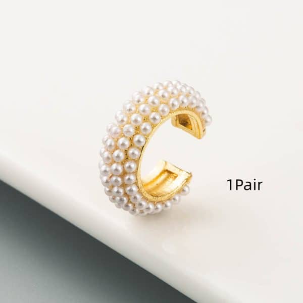 Fashion C Shape Earrings Alloy Set With Colorful Rhinestones