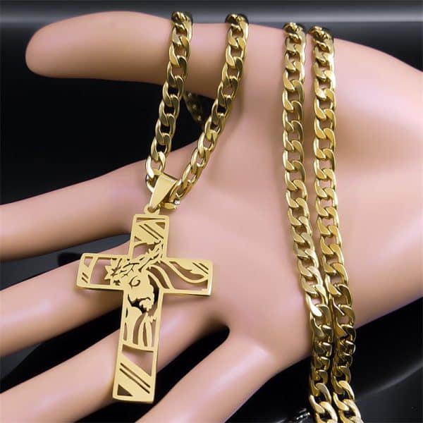 Stainless Steel Gold-plated Pendant Necklace Beads