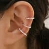 Diamond C-type Ear Clip Fashion Three-piece Set