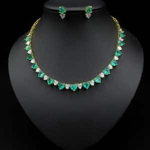 Headwear Set Two-Piece Accessories Necklace Earrings Zircon Jewelry