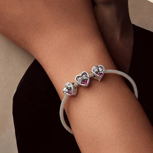 Mother And Daughter Family S925 Sterling Silver Accessories Beaded Pendant