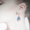 Simple Stylish Water Drop Real Flower Transparent Earrings
