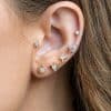 New Dream Blue Loving Heart Planet Earrings 4-piece Set