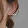 Women's Flower Inlaid Earrings And Buckle 4 Piece Set