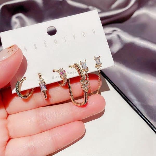 6-piece set of high-end light luxury earrings