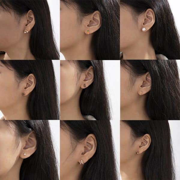 Multi-element Letter Shape Earring Set