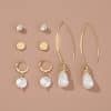 Simple And Versatile Earrings Set Diamond Pearl Earrings Drop Earrings Multi-style Earrings