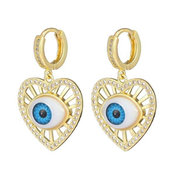 Personalized Blue Eye Color Preserving Bronze Micro Set Earrings