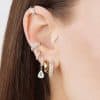 Water Drop Pendant Earrings With Zircon Microinlay