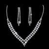 Brilliant Full Diamond Zircon Water Drop Necklace Eardrop Jewelry Set